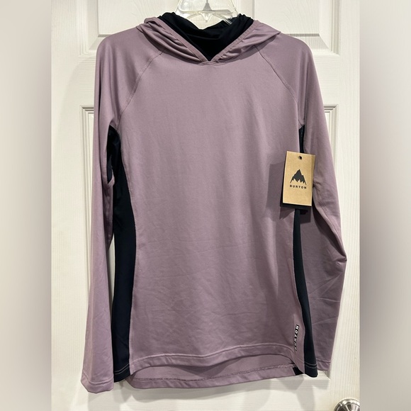 Burton Women's Large Midweight X Base Layer Long Neck Hoodie NWT Purple - Picture 1 of 11